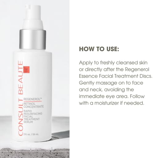 Consult Beaute Regenerol Rapid Resurfacing Retinol Serum with Bakuchiol – Smooths Texture on Face, 2 fl oz