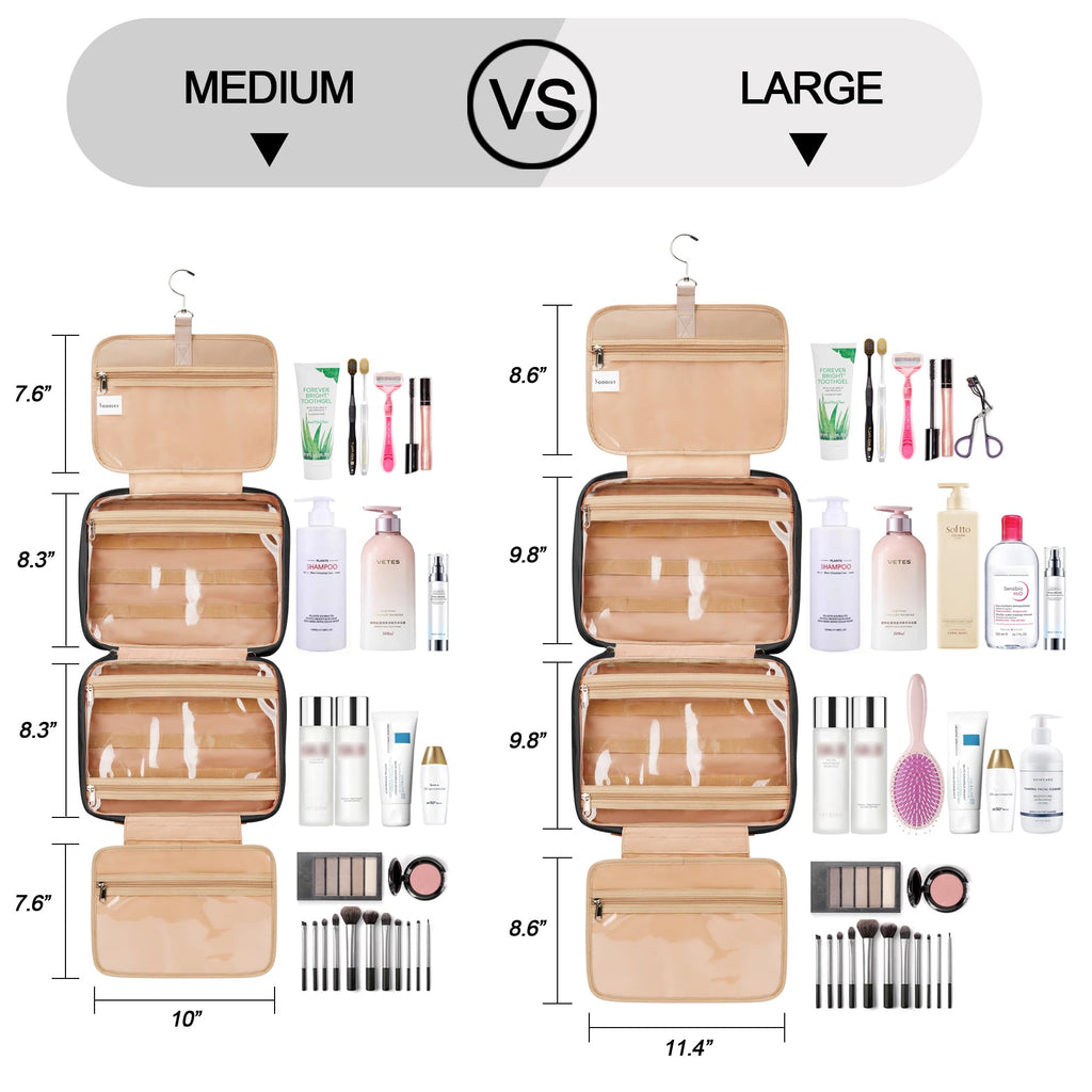 COOSKY Travel Hanging Toiletry Bag with Jewelry Organizer – Medium Waterproof Dopp Kit