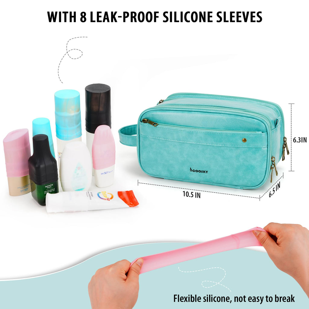 COOSKY Lake Blue Travel Toiletry Bag – Large Hanging Organizer for Men & Women