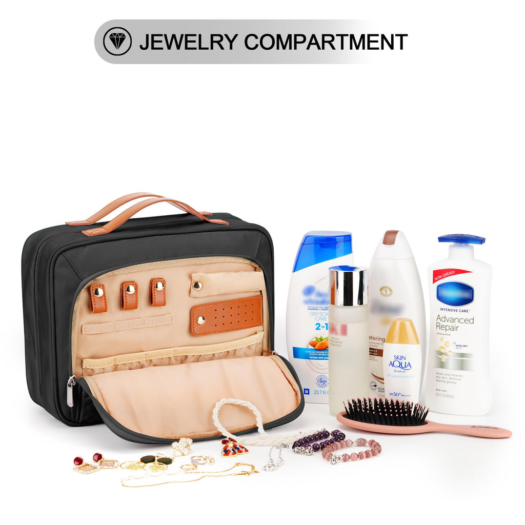 COOSKY Travel Hanging Toiletry Bag with Jewelry Organizer – Medium Waterproof Dopp Kit