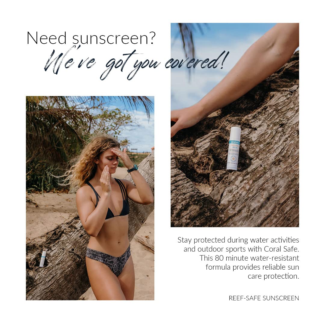 Coral Safe Reef Safe Sunscreen SPF 50 Facestick – Mineral, Biodegradable, 80-Min Water Resistant, USA Made