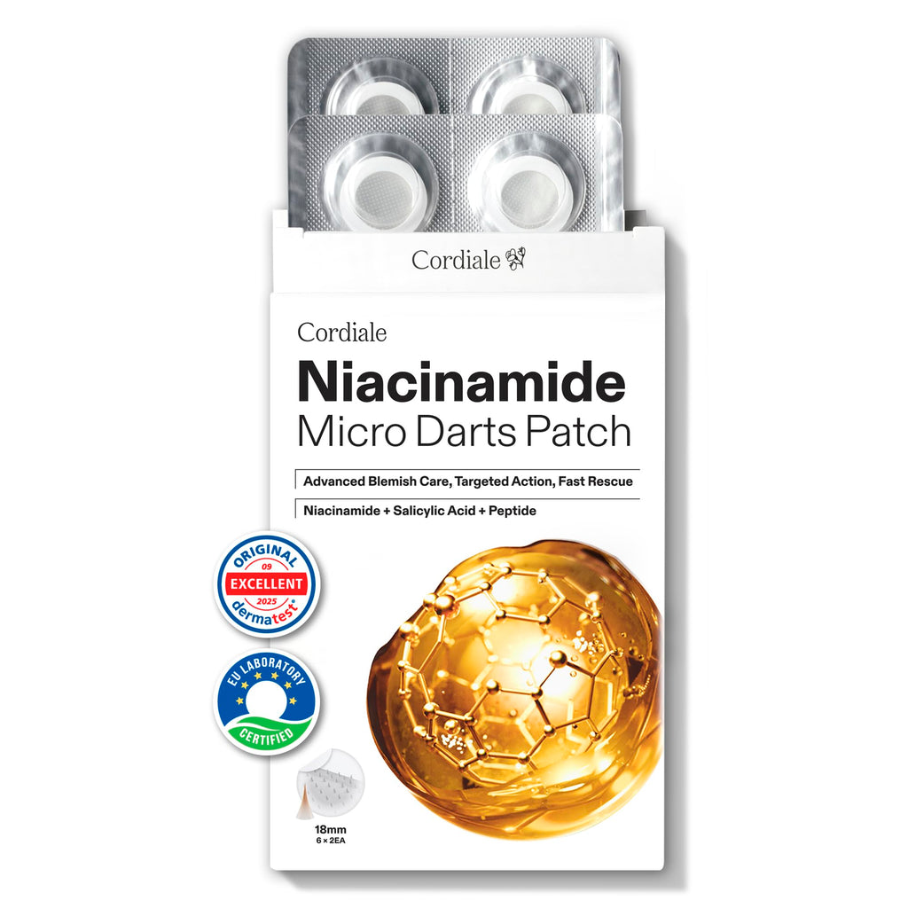 Cordiale Niacinamide Microdart Patches with Salicylic Acid & Peptide – Deep Blemish & Dark Spot Care (12 Count)