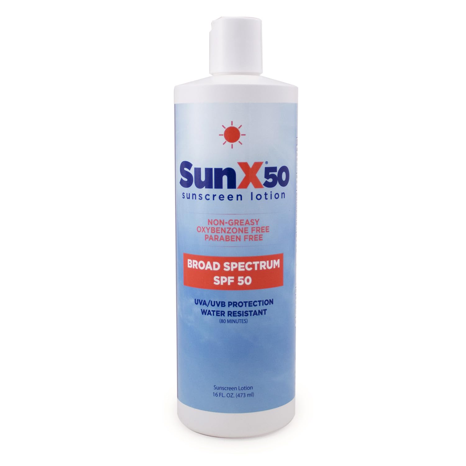CoreTex Sun X 50 SPF Broad Spectrum Sunscreen Lotion – 16oz, Oil-Free, No White Cast, 80-Minute Water Resistant