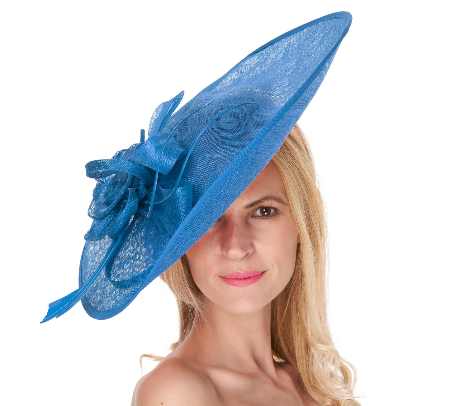41cm Large SInamay Hatinator Disc Saucer Brim Hat Fascinator on Headband