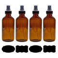 Cornucopia Brands 8oz Amber Glass Fine Mist Spray Bottles (4-Pack) – Boston Round with Atomizers