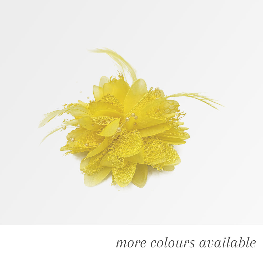 Classic Flower Fascinator - Clip, Band Pin Corsage
