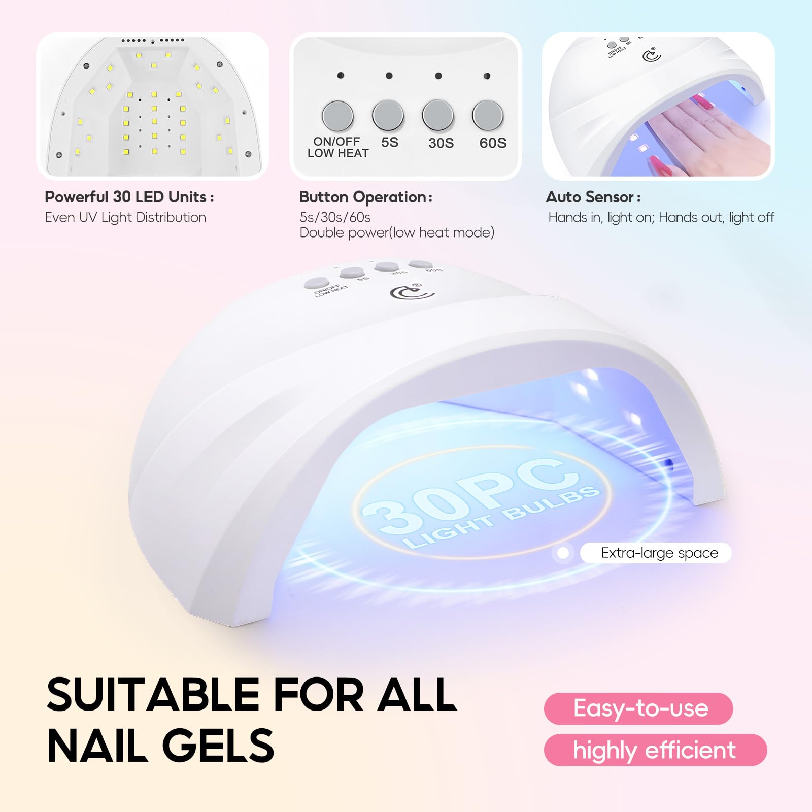 COSCELIA Acrylic Nail Kit for Beginners — All-in-One Gel Polish, Acrylic Powder, Drill & UV Light