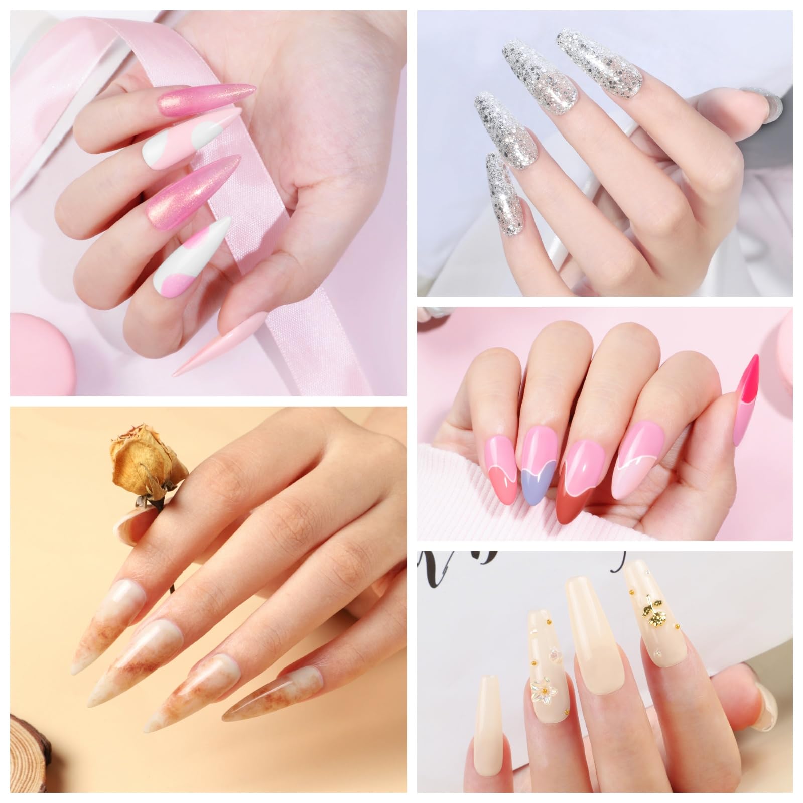 COSCELIA 52pcs Gel Nail Polish Kit with UV Light – 35 Colors Spring Cream Collection + 5 Top/Base Coats
