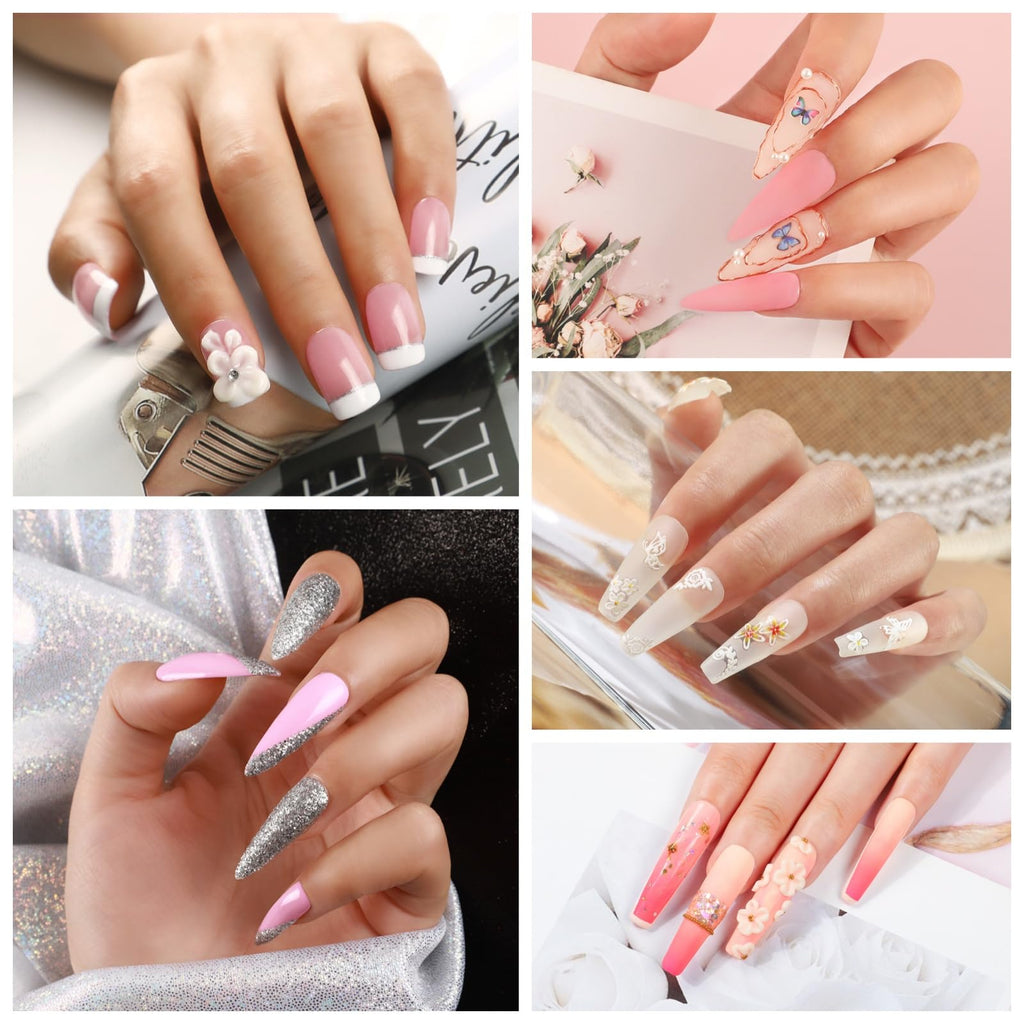 COSCELIA Acrylic Nail Kit for Beginners – All-in-One Professional Manicure Set with Powder, Glitter & Rhinestones