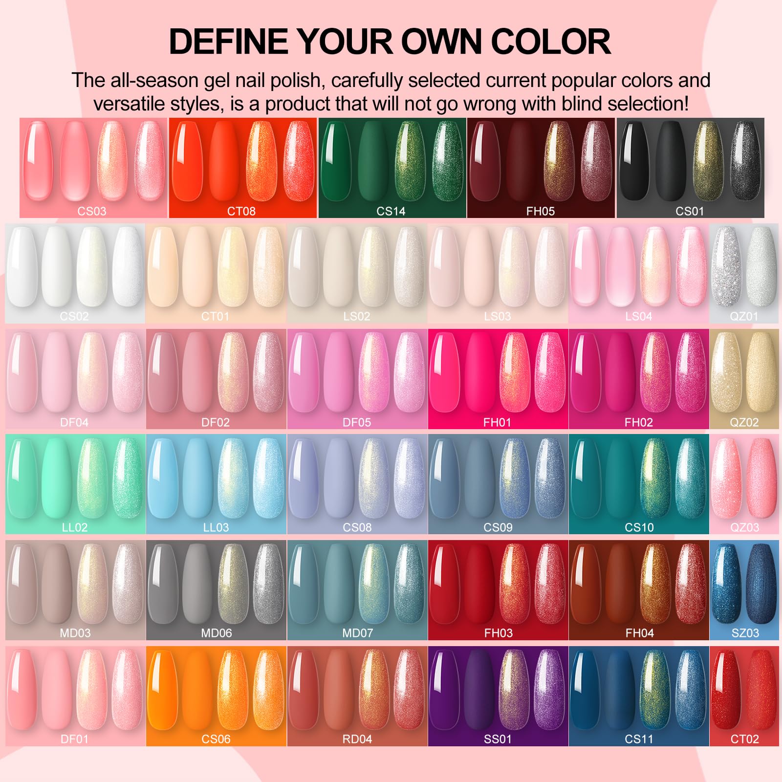 COSCELIA 53-Piece Gel Nail Polish Kit with UV Light & Drill – 35 Colors, Top & Base Coats