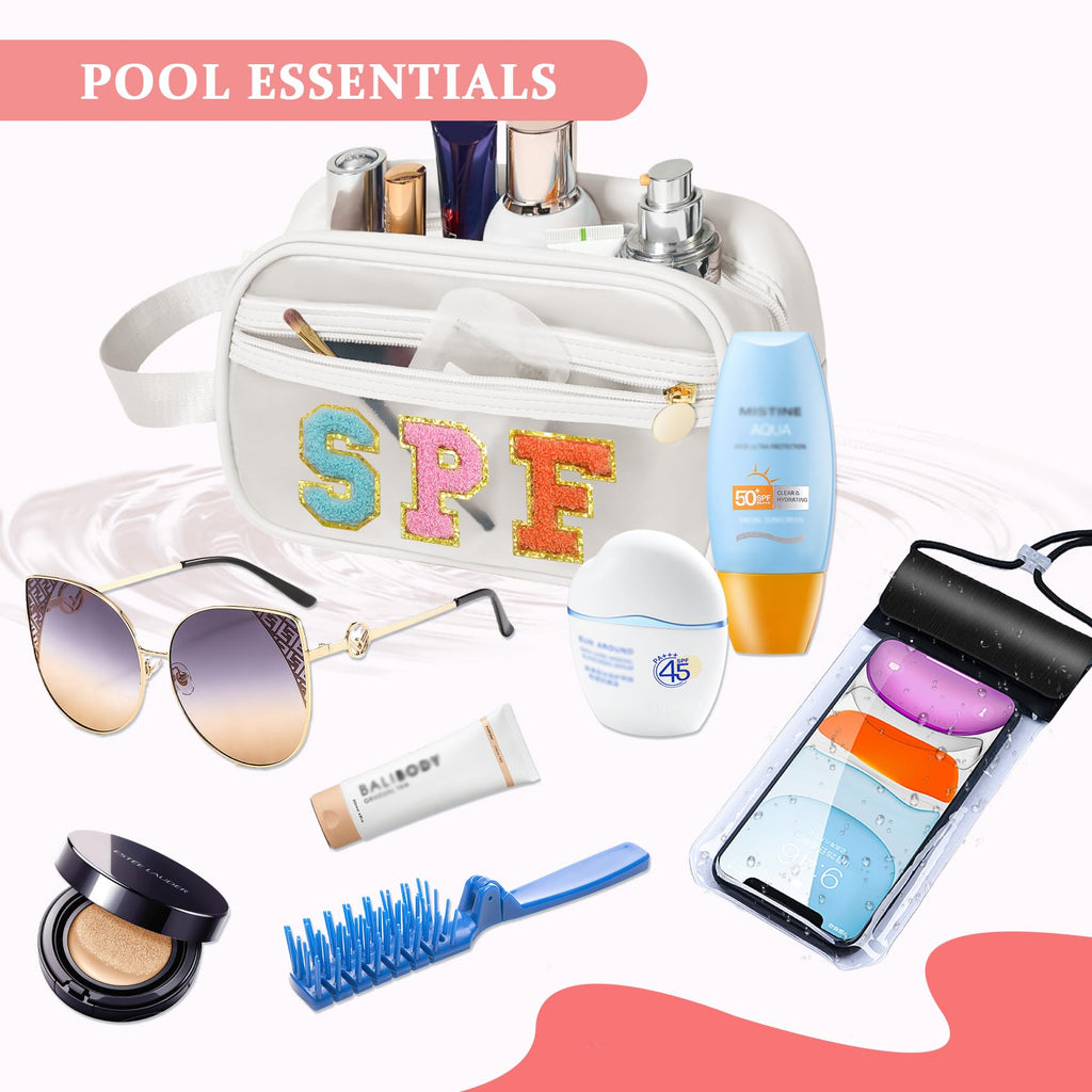 COSHAYSOO Clear Sunscreen Bag – Waterproof Beach Organizer for Women, Teens, and Family Trips