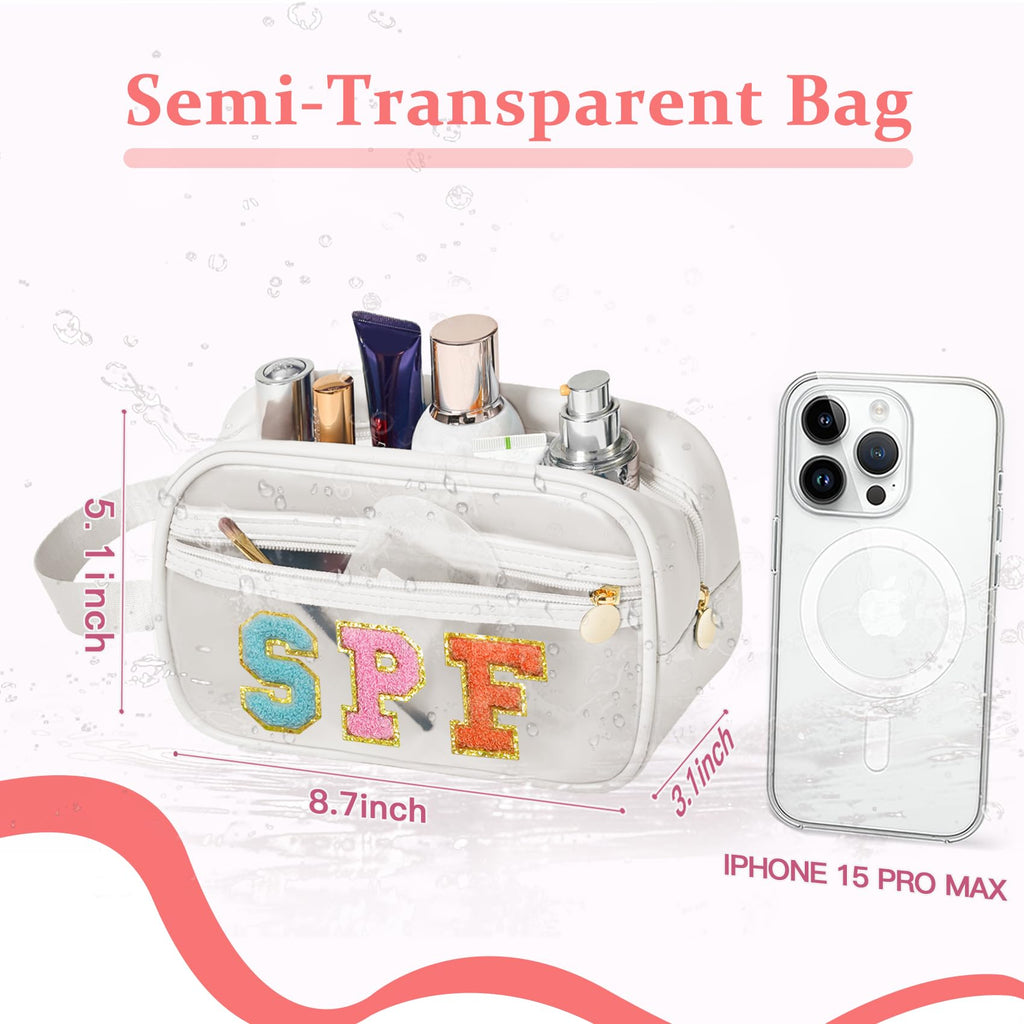 COSHAYSOO Clear Sunscreen Bag – Waterproof Beach Organizer for Women, Teens, and Family Trips