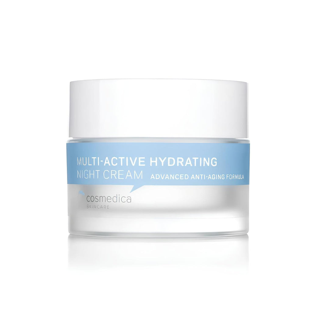 Cosmedica Skincare Multi-Active Hydrating Night Cream - Overnight Moisturizer with Hyaluronic Acid, Organic Shea, Glycolic Acid & Vitamin E 2 oz