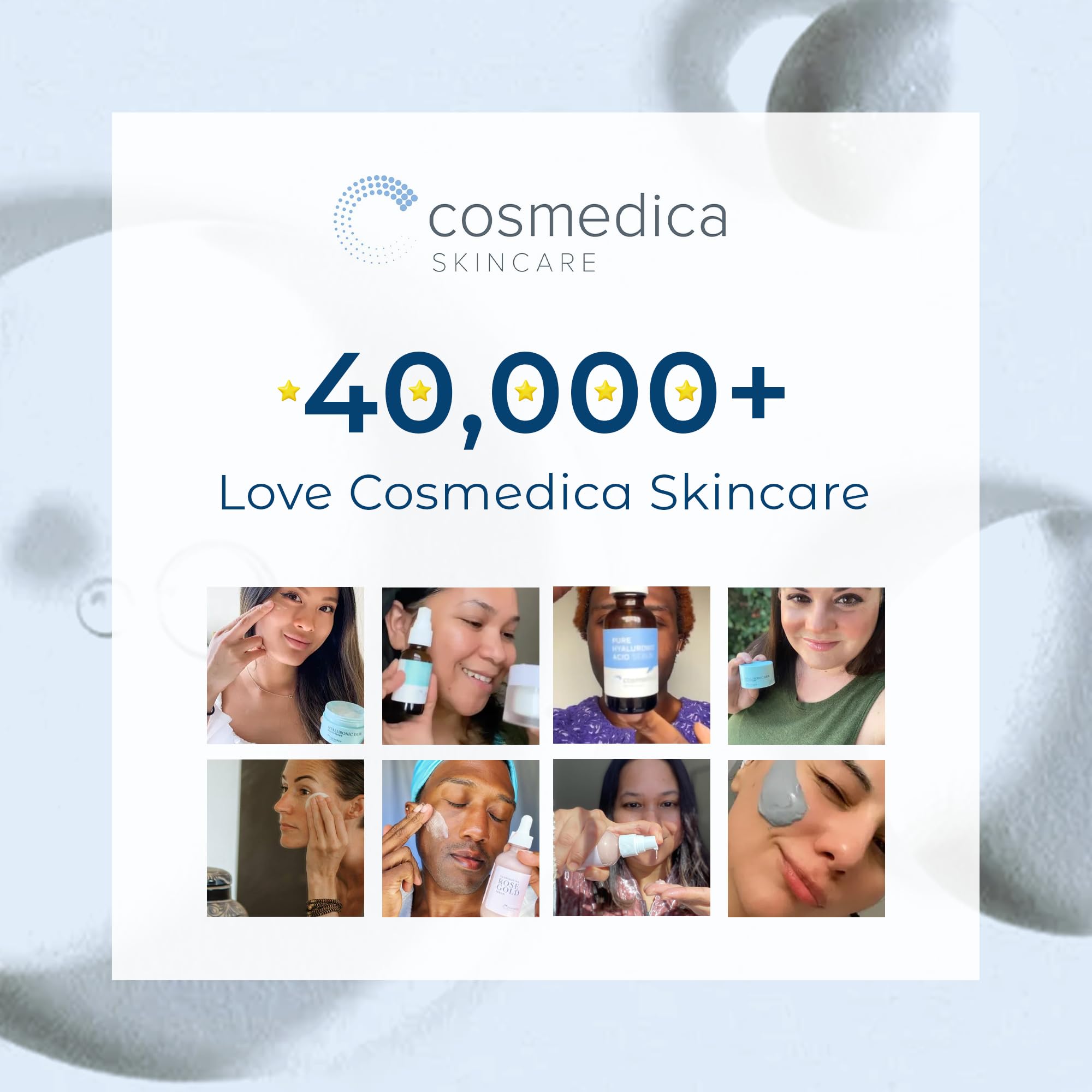 Cosmedica Skincare Hyaluronic Acid Serum – 100% Pure Hydration for Face, Non-Greasy, Paraben-Free, 8 oz