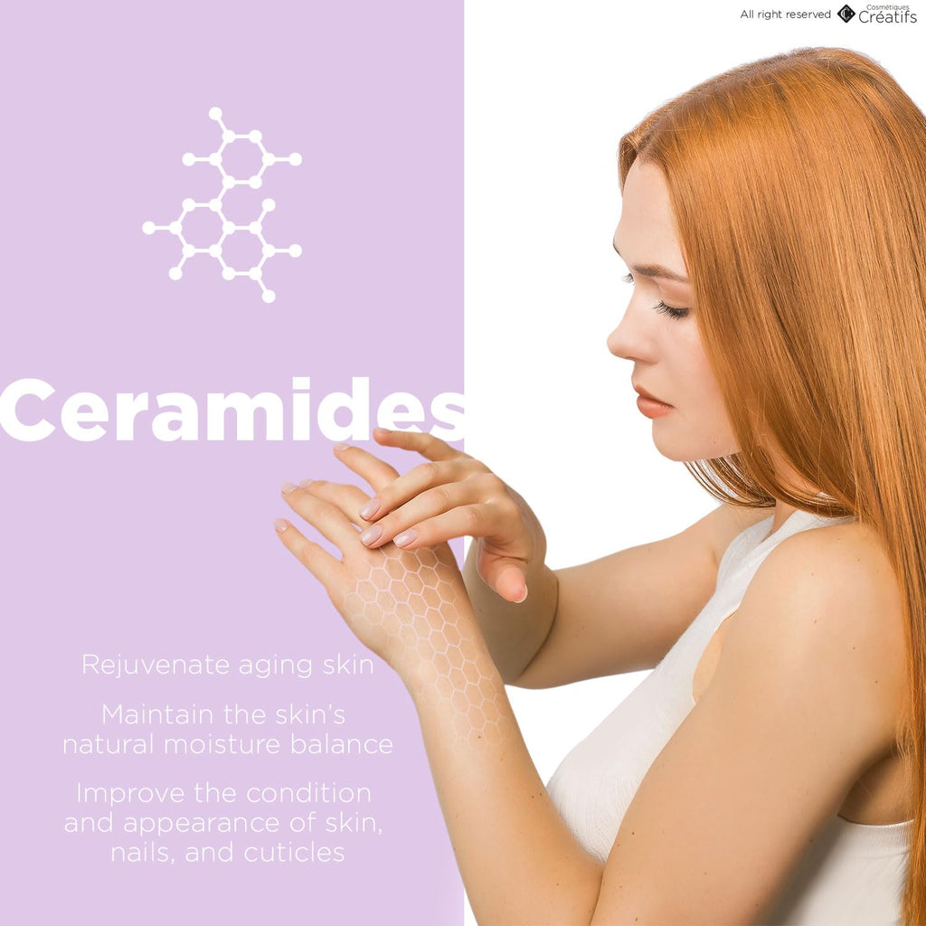Cosmétiques Créatifs Hand Cream – Moisturizing for Dry Hands, Nails & Cuticles (3.4 oz) with Vitamin E, Shea Butter, Ceramides