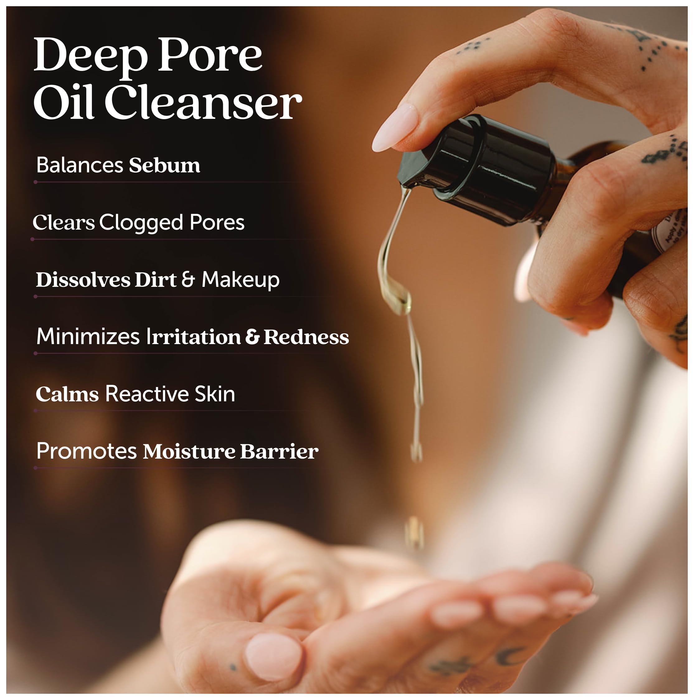 Cosmette Dreamy Deep Pore Cleansing Oil for Sensitive Skin | Vegan Makeup Remover & Hydrating Cleanser 1.7 fl oz