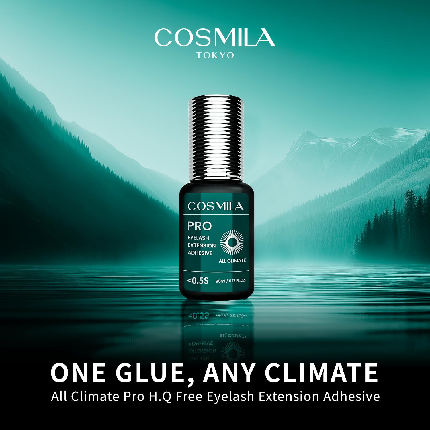 COSMILA Pro Eyelash Extension Glue – HQ Free, 99.8% Japan Monomer, All-Climate, 8 Weeks Retention – 5ml