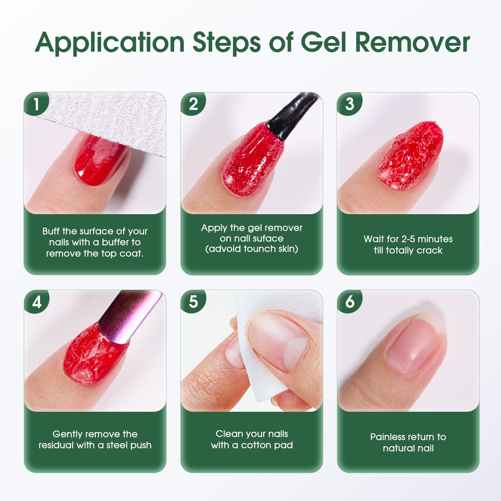 COSMOO Gel Nail Polish Remover 2 PCS – Fast Gel Removal at Home