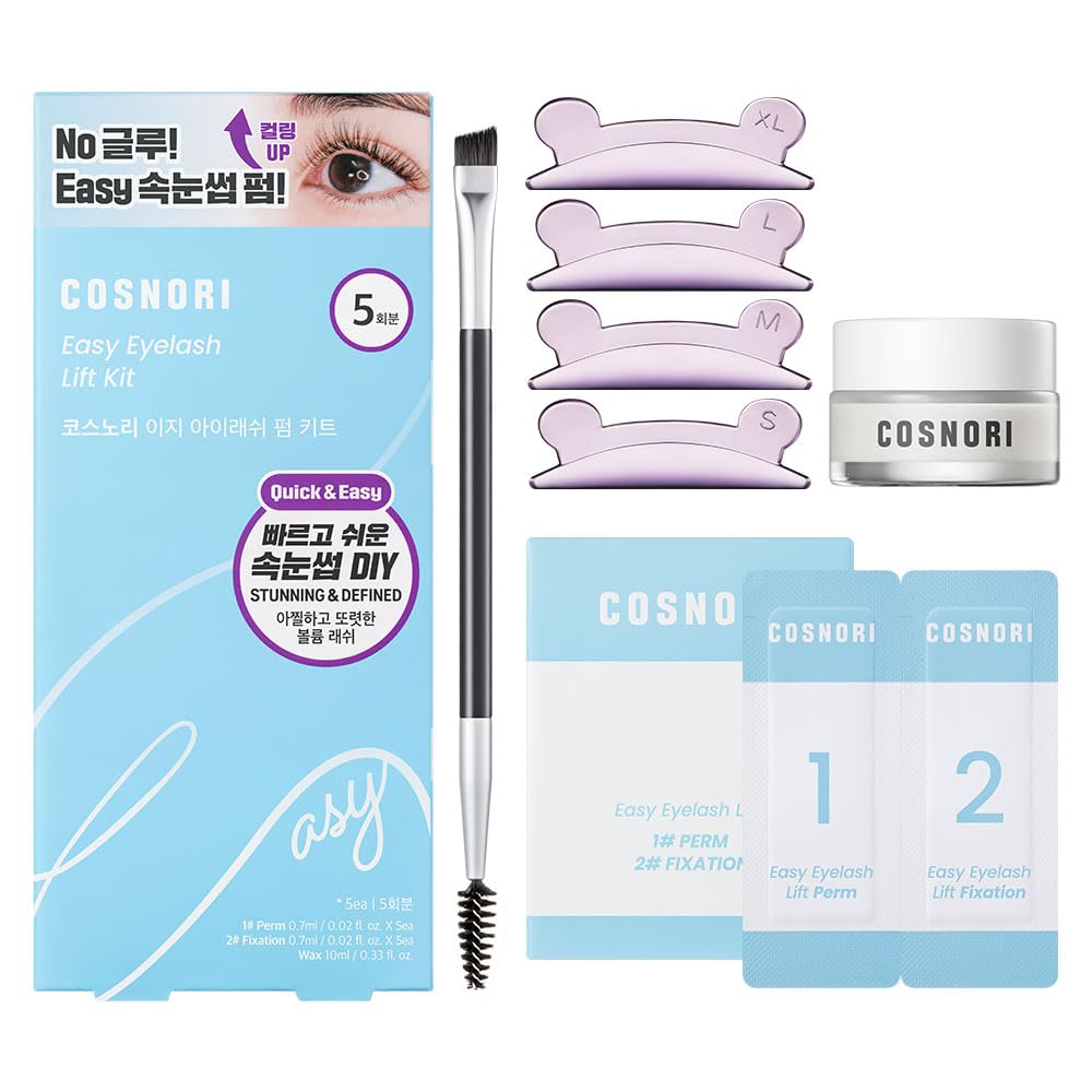 COSNORI Easy Eyelash Lift Kit — DIY Lash Perm, No Glue Rods, 5 Uses