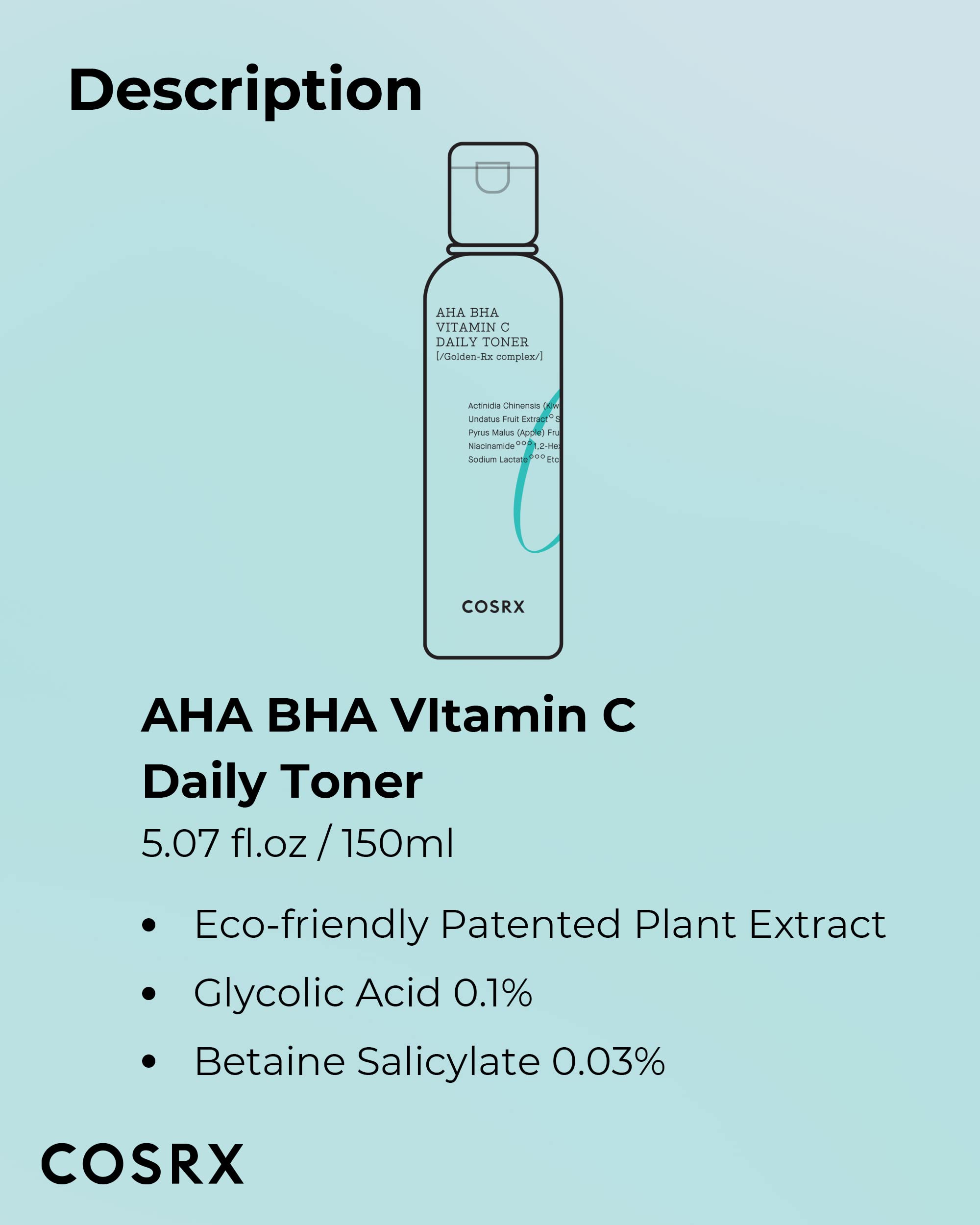 COSRX ABC Daily Toner - AHA BHA Vitamin C Exfoliating Toner 150ml
