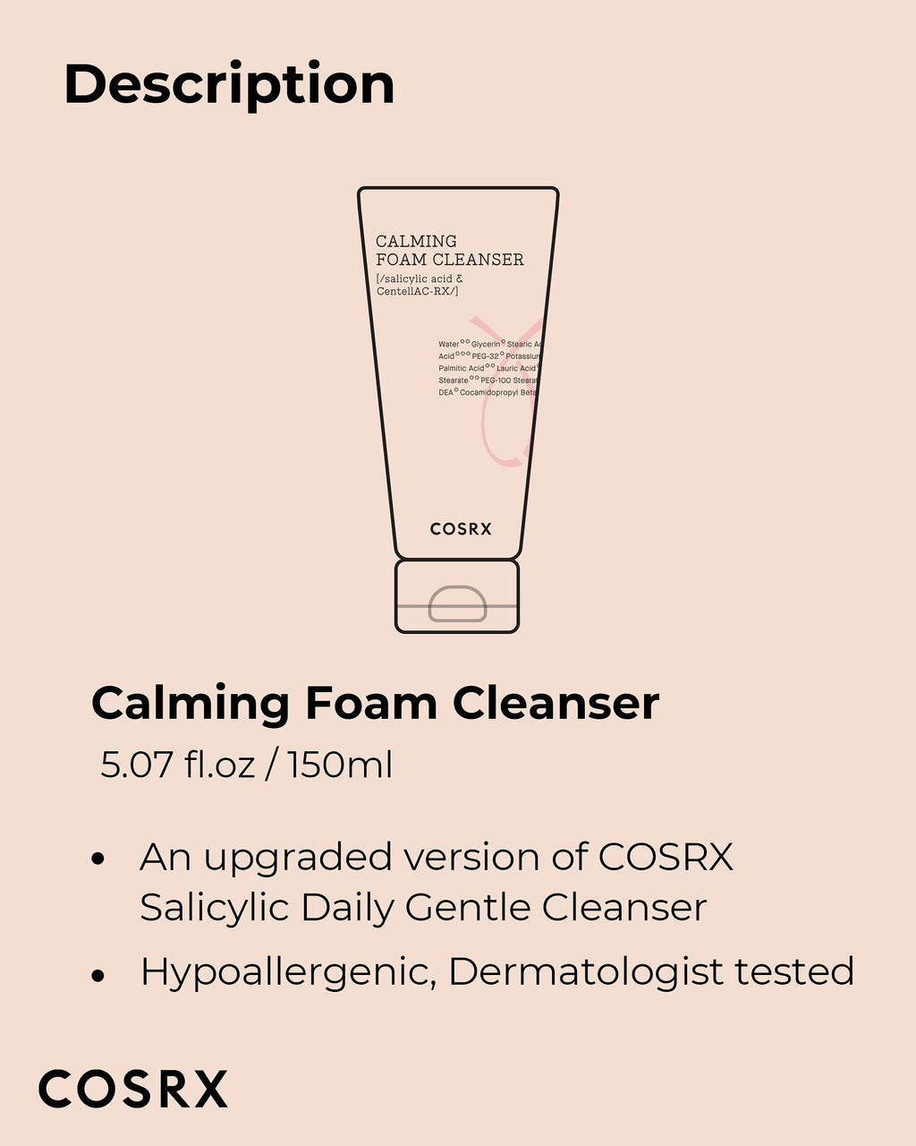 COSRX AC Collection Calming Foam Cleanser - Salicylic Acid Acne Cleanser (150ml) | Animal Testing Free