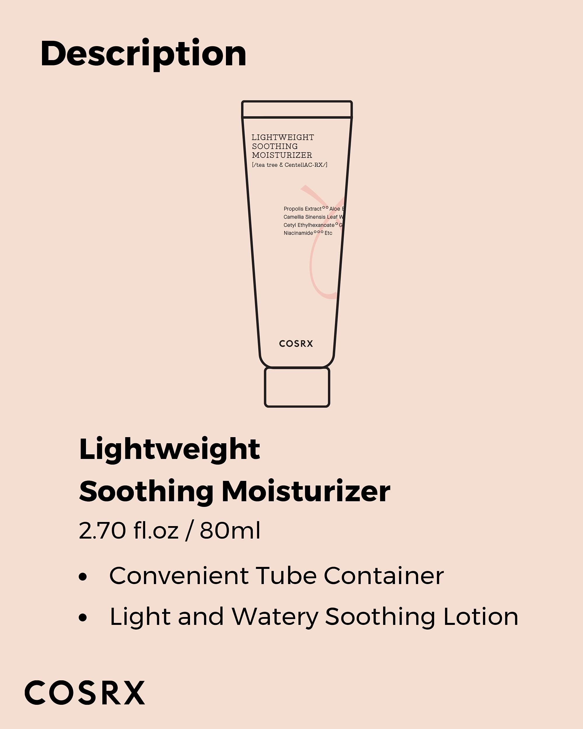 COSRX AC Collection Lightweight Soothing Moisturizer – 80ml, Aloe Vera 71.2%, Oil-Free