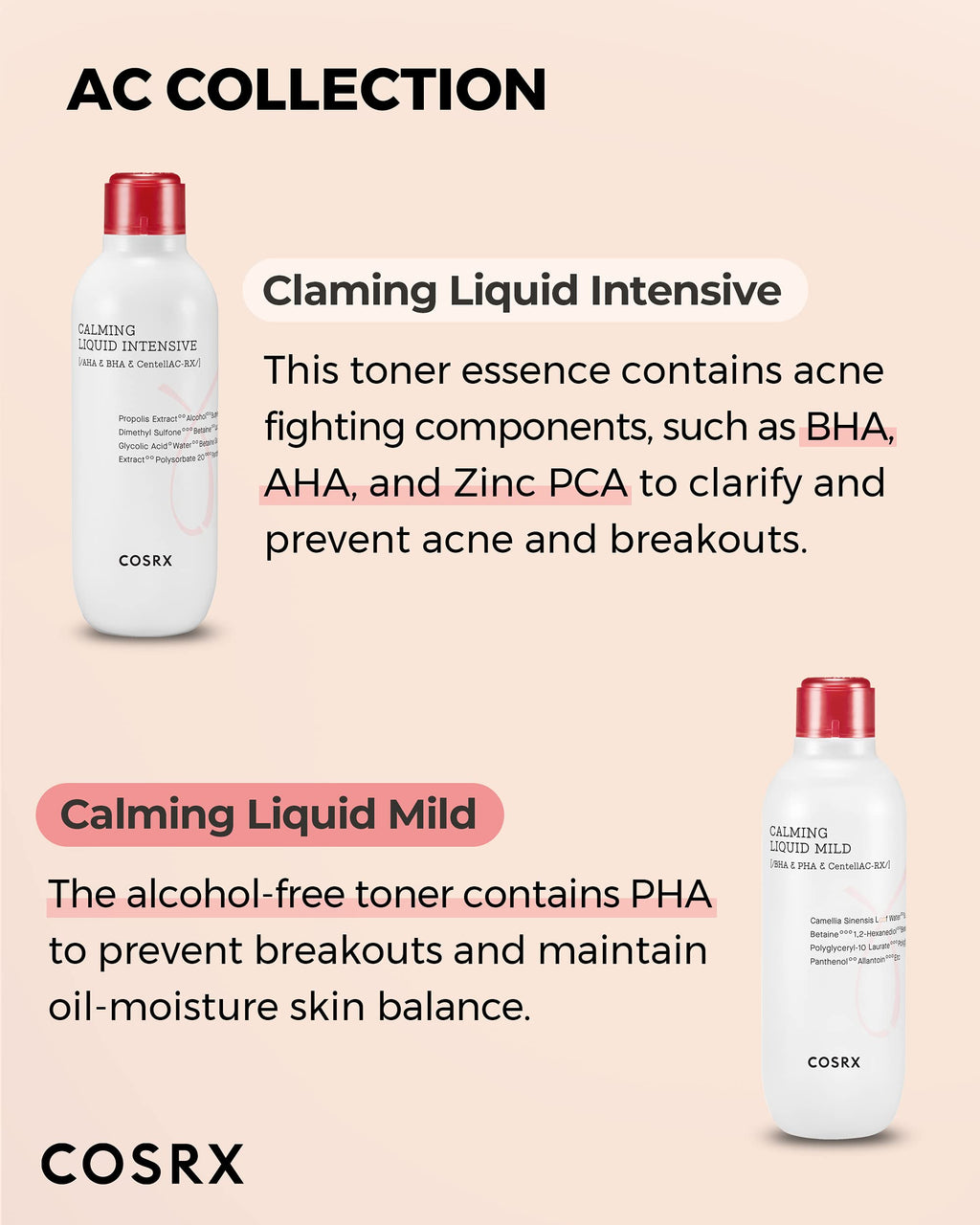 COSRX AC Collection Acne Calming Liquid Intensive Toner – 125ml (AHA + BHA)