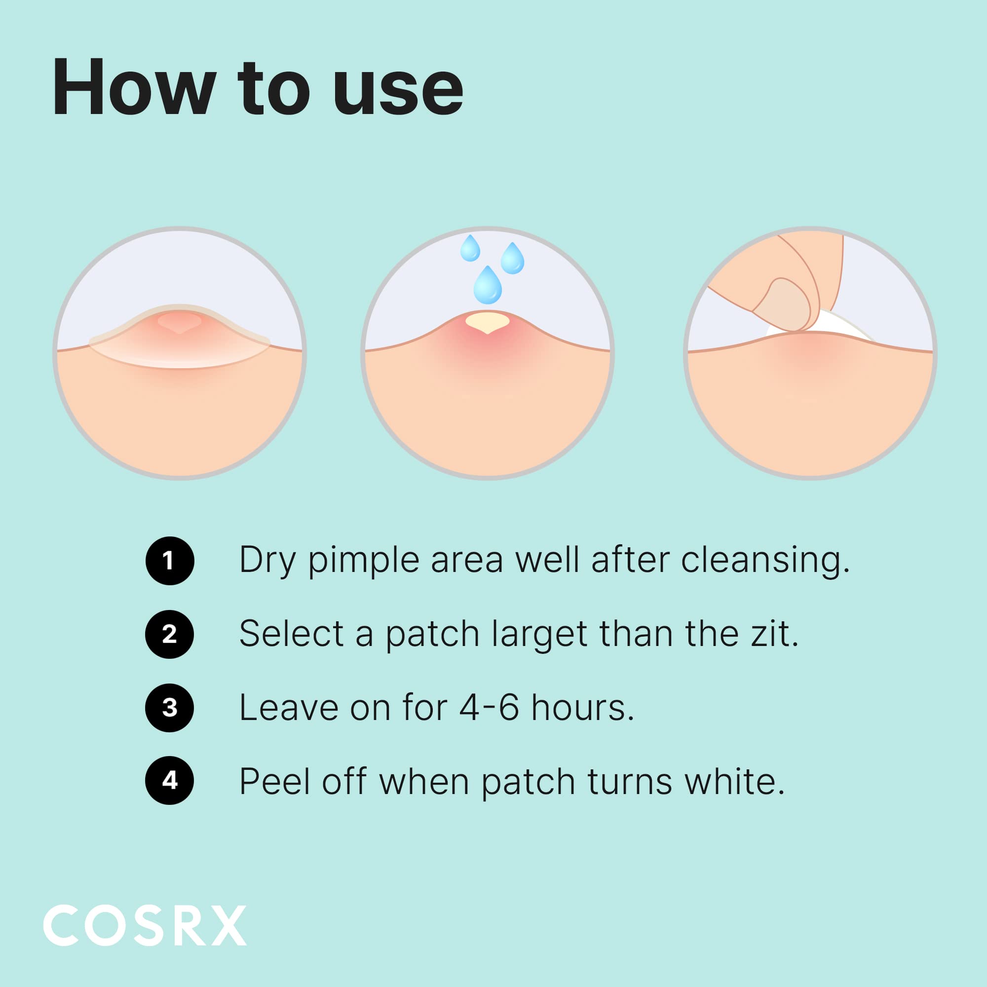 COSRX Acne Pimple Patch Original — Absorbing Hydrocolloid, 3 Sizes, 24 Patches, Animal Testing-FREE