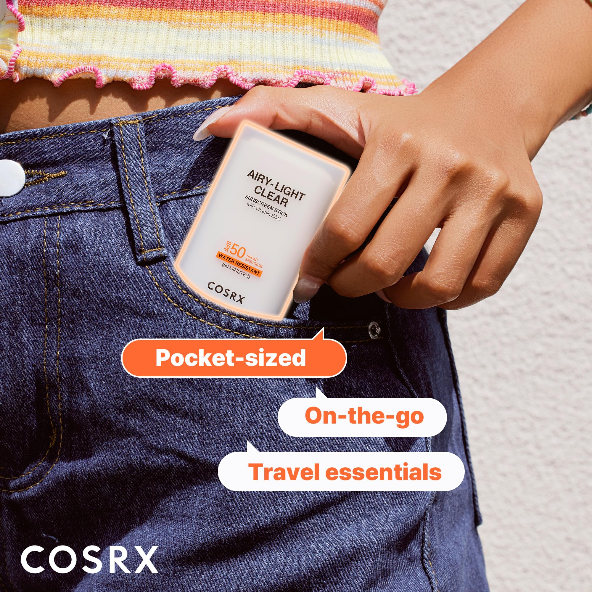 COSRX Airy-Light Clear Sunscreen Stick SPF 50 | Matte Finish, Vitamin E & C, 0.67 oz (19 g)