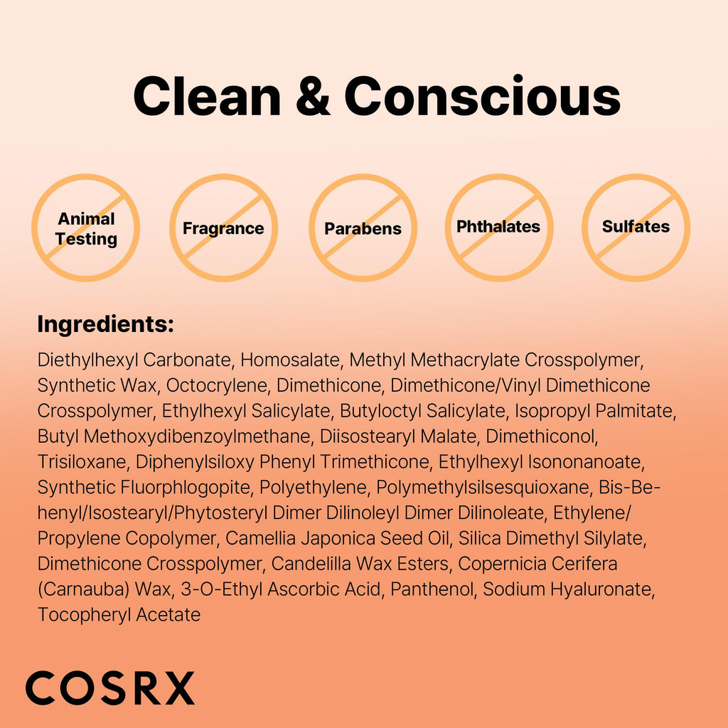 COSRX Airy-Light Clear Sunscreen Stick SPF 50 | Matte Finish, Vitamin E & C, 0.67 oz (19 g)