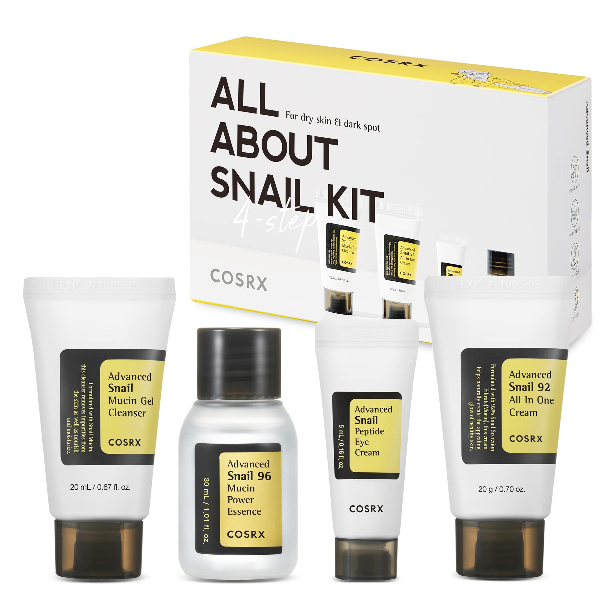 COSRX All About Snail Mucin Travel Set – 4-Piece Skincare Kit