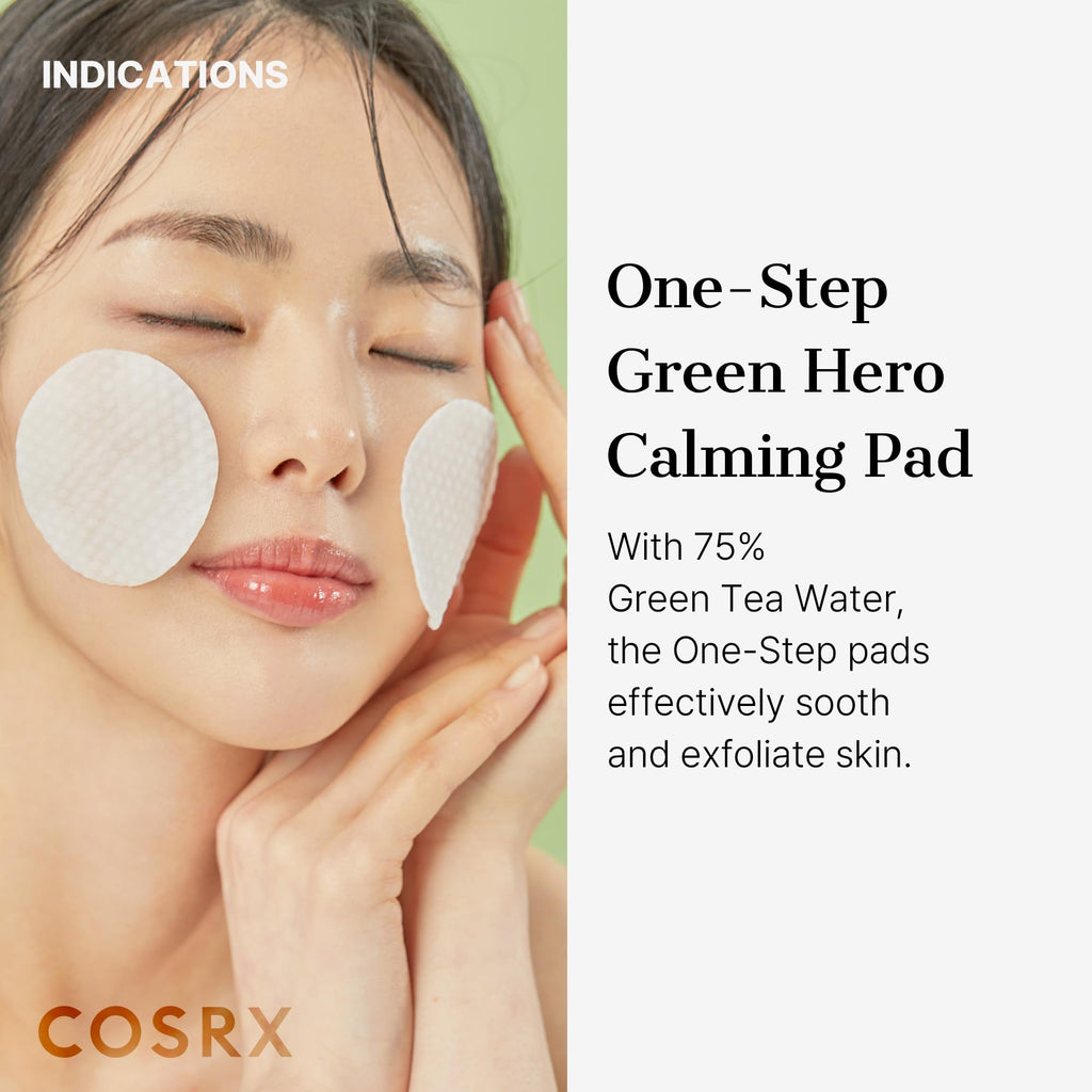 COSRX Green Calming Pads – Exfoliating Pads for Sensitive Skin, 70 Sheets