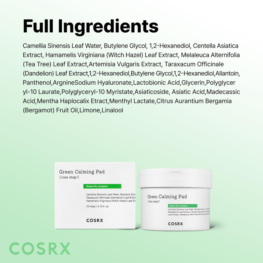 COSRX Green Calming Pads – Exfoliating Pads for Sensitive Skin, 70 Sheets
