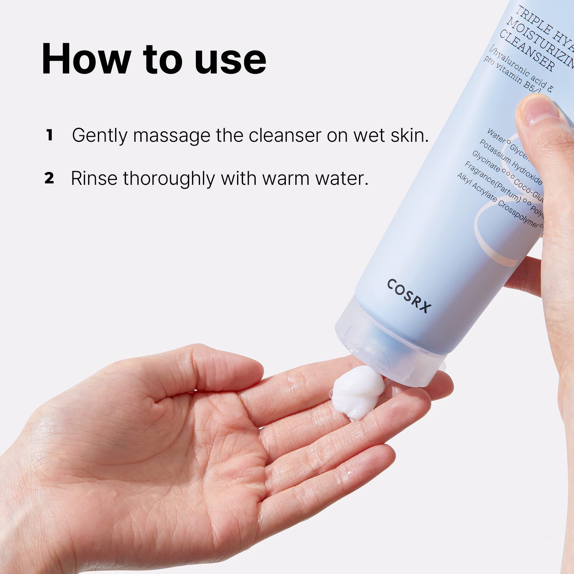 COSRX Hydrium Triple Hyaluronic Moisturizing Cleanser - Daily Hydration & Gentle Cleansing (150 ml)