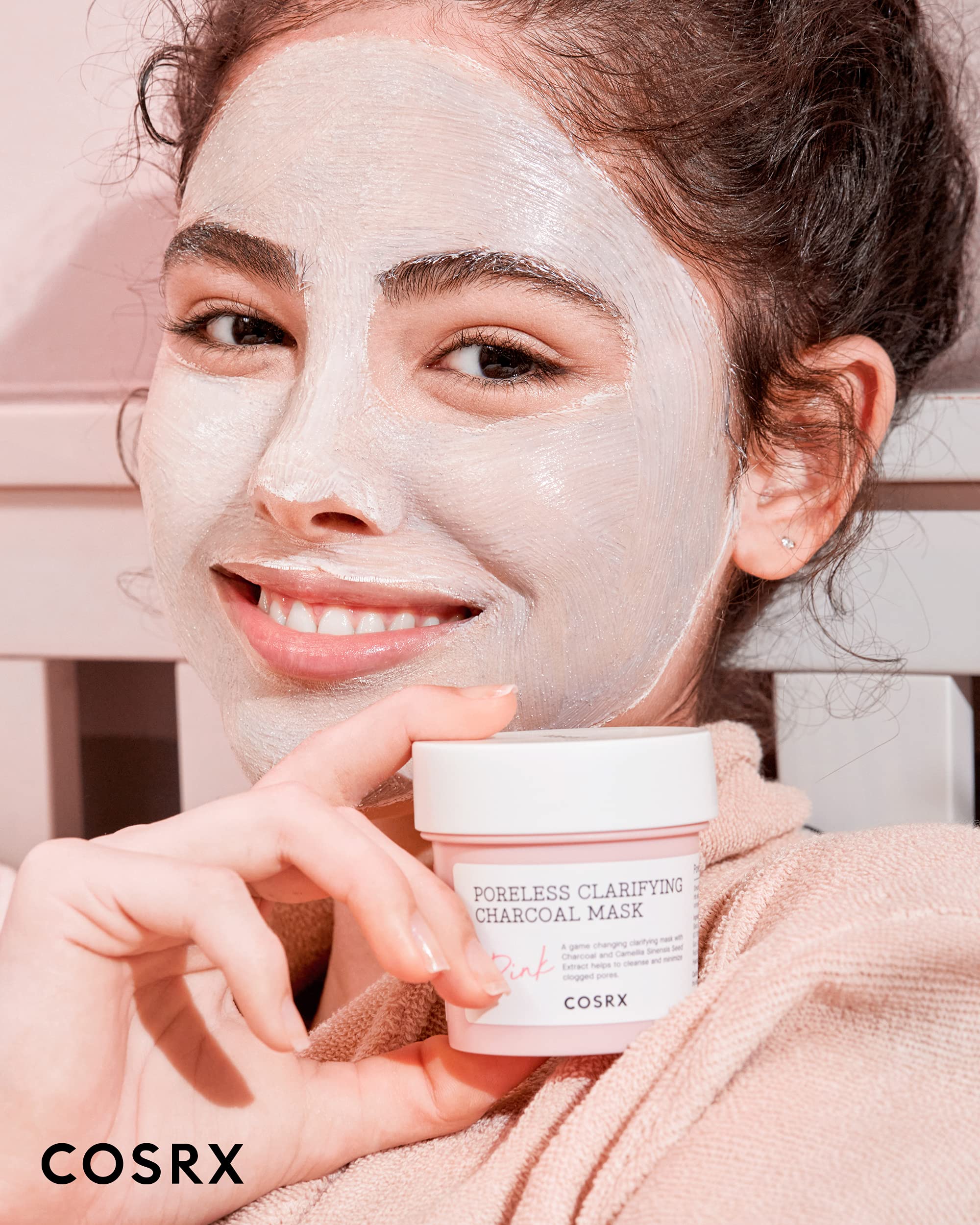 COSRX Pink Pore Clarifying Charcoal Mask – 3.8 fl oz / 110 g | Pore Refining & Color-Changing