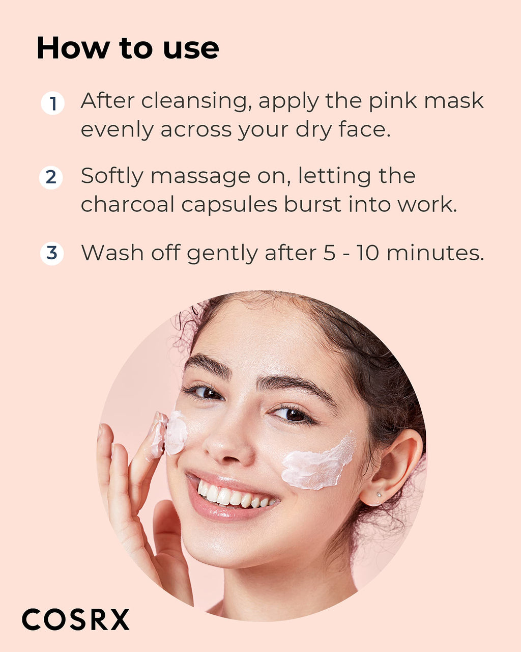 COSRX Pink Pore Clarifying Charcoal Mask – 3.8 fl oz / 110 g | Pore Refining & Color-Changing