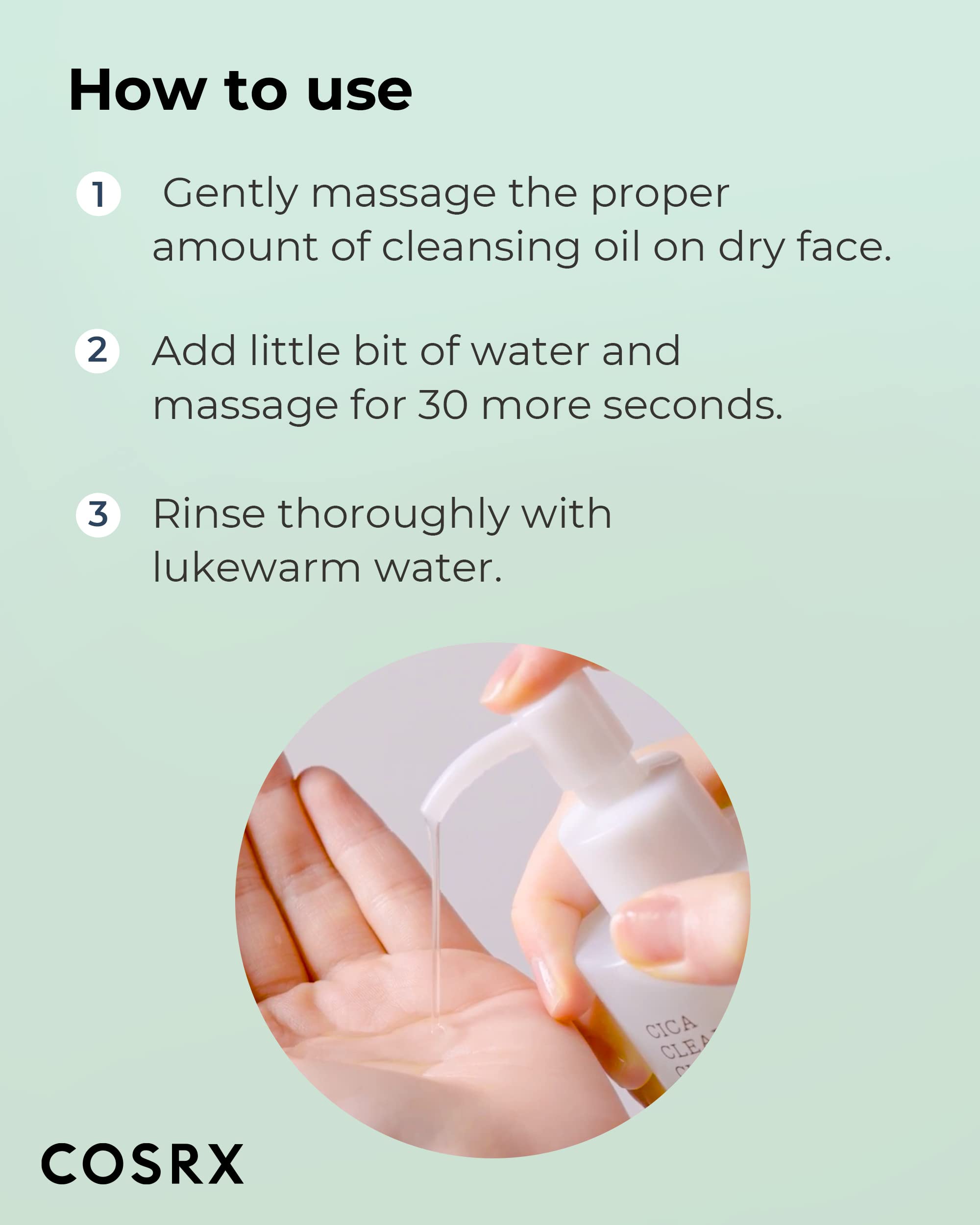 COSRX Pure Fit Cica Cleansing Oil – Gentle, Hydrating Cleanser for Sensitive Skin | CICA-7 Complex, Jojoba Seed Oil