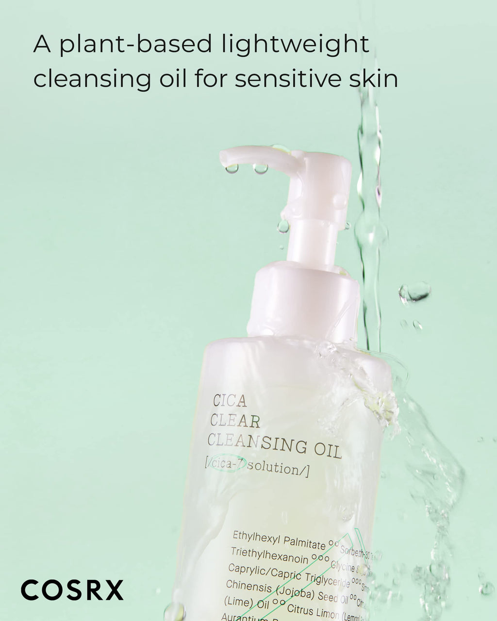 COSRX Pure Fit Cica Cleansing Oil – Gentle, Hydrating Cleanser for Sensitive Skin | CICA-7 Complex, Jojoba Seed Oil