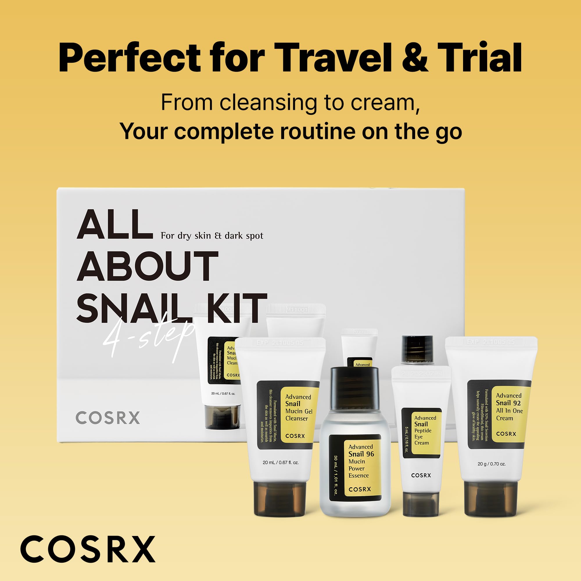 COSRX All About Snail Mucin Travel Set – 4-Piece Skincare Kit