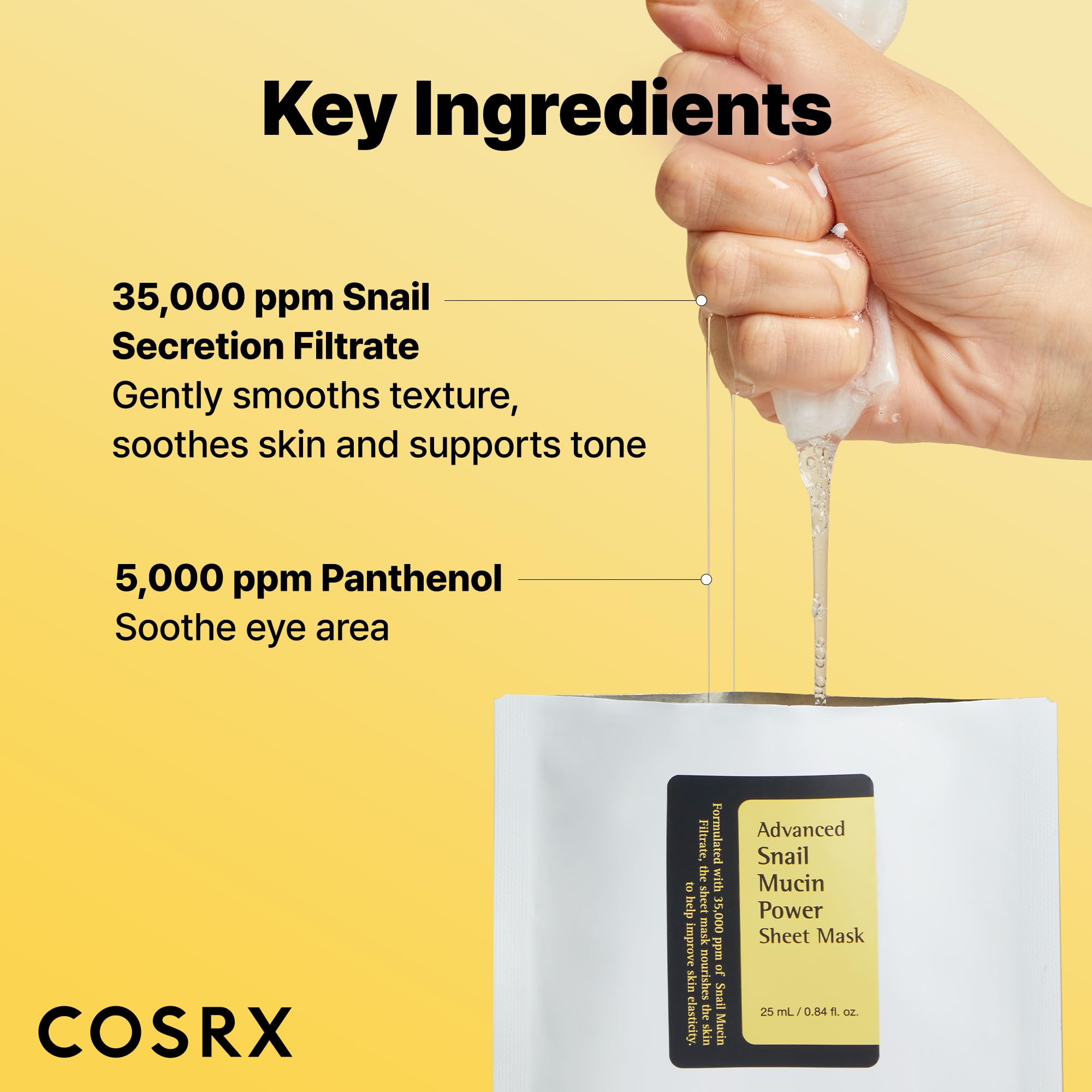 COSRX Snail Mucin Sheet Mask – Hydration for Dry & Sensitive Skin | Not Tested on Animals