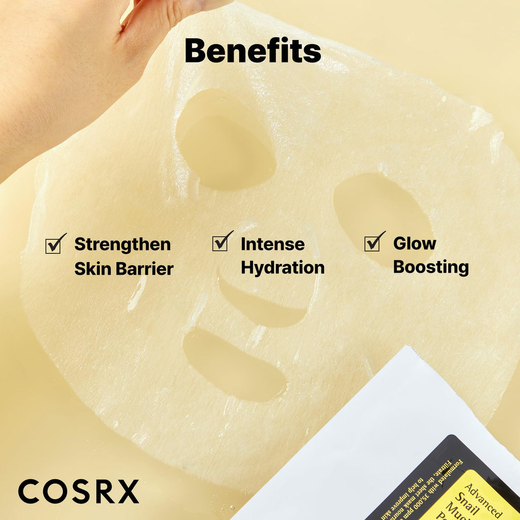 COSRX Snail Mucin Sheet Mask – Hydration for Dry & Sensitive Skin | Not Tested on Animals