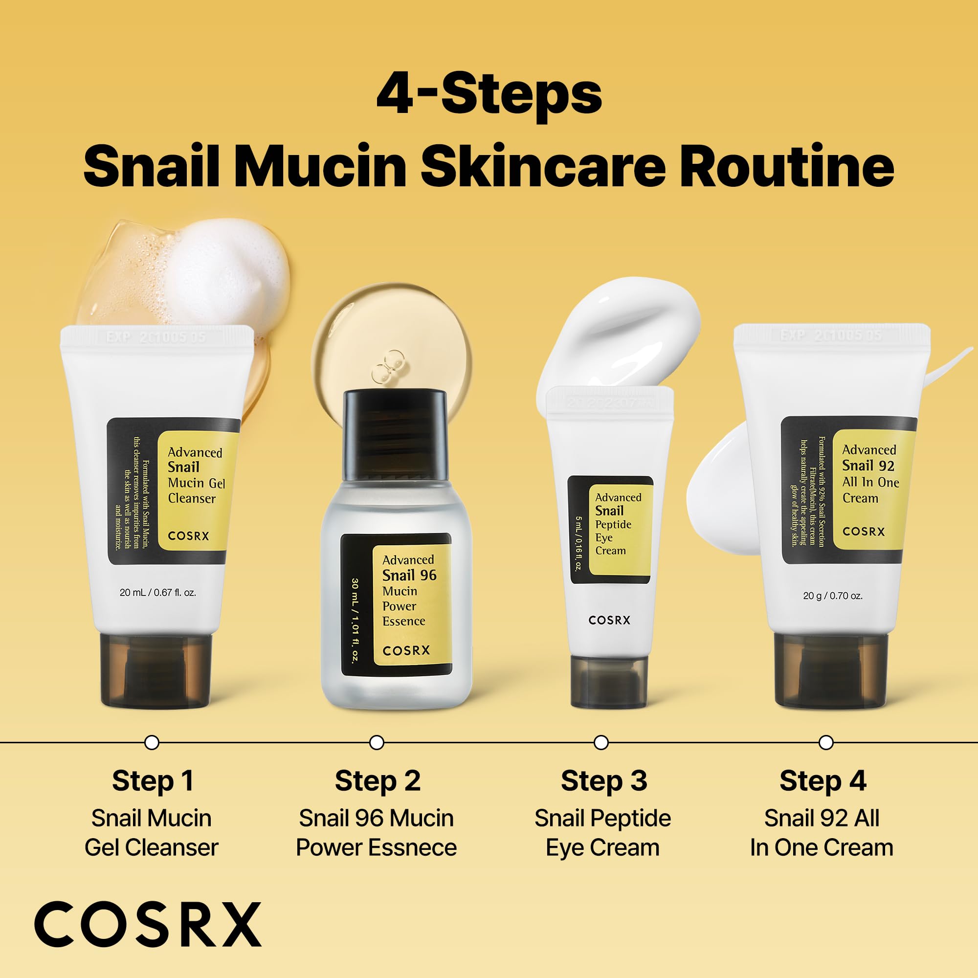 COSRX All About Snail Mucin Travel Set – 4-Piece Skincare Kit