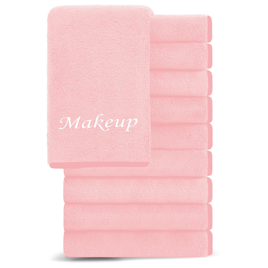 Cosy Family 10-Pack Makeup Remover Cloths | Soft Microfiber 12x12 in (Pink)