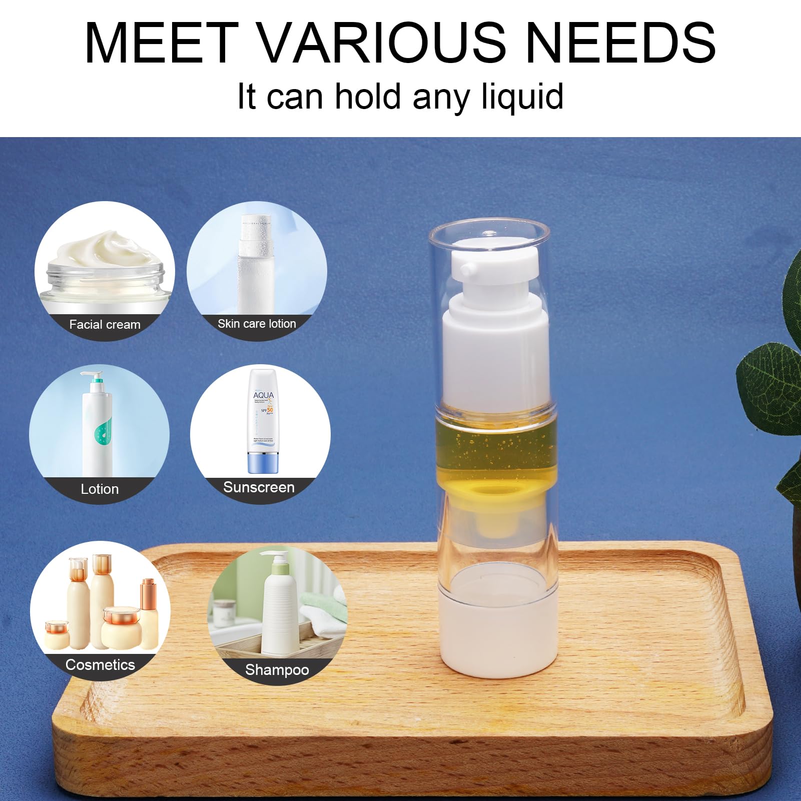 Cosywell Airless Pump Bottles 8 Pack 1oz/30ml Travel Containers