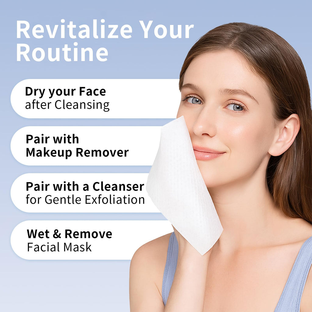 Cotpuredy Face Towels – Disposable Biodegradable Cleansing Towelettes (480 ct, 6 packs)
