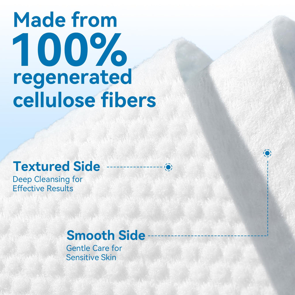 Cotpuredy Face Towels – Disposable Biodegradable Cleansing Towelettes (480 ct, 6 packs)