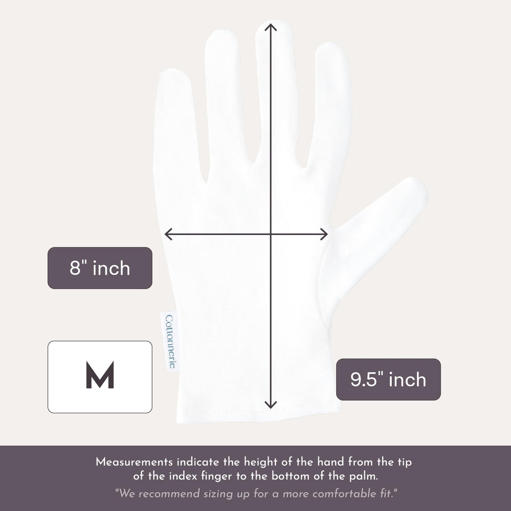 Cottonnerie Basics 4 Pairs Cotton Gloves for Dry Hands – Overnight Moisturizing