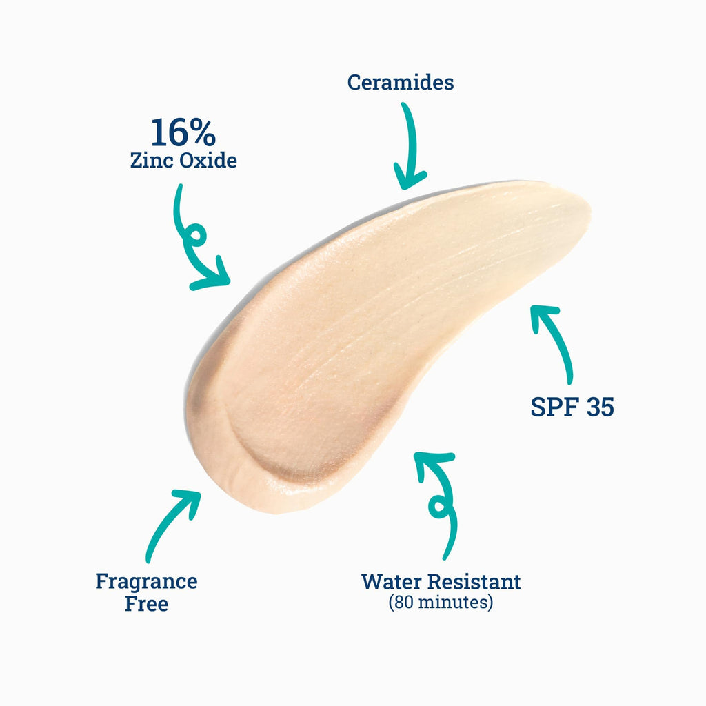 CoTZ Face Moisture Lightly Tinted Mineral Sunscreen SPF 35 – 1.5 oz | Sheer Tint Primer, Reef-Friendly