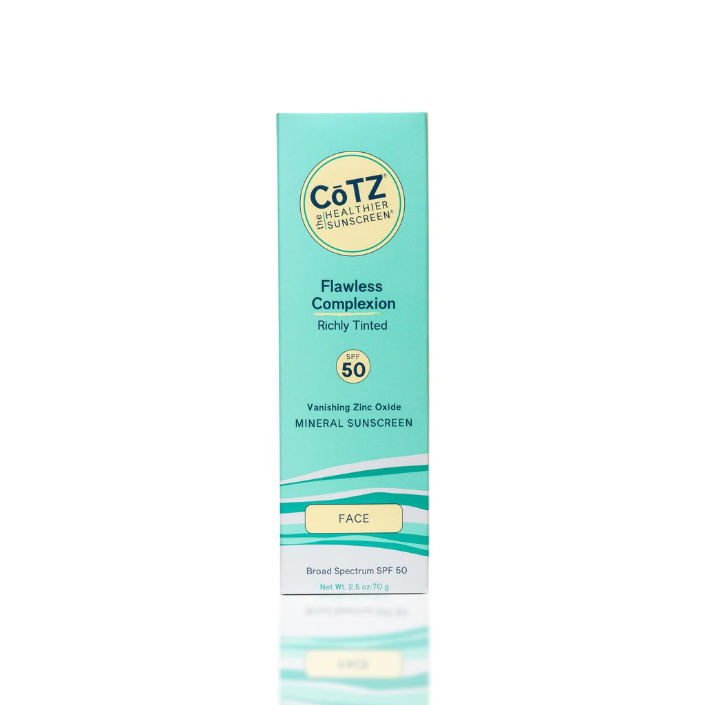 CoTZ Flawless Complexion: Richly Tinted Mineral Sunscreen SPF 50 for Medium–Dark Skin Tones | All Skin Types | 2.5oz