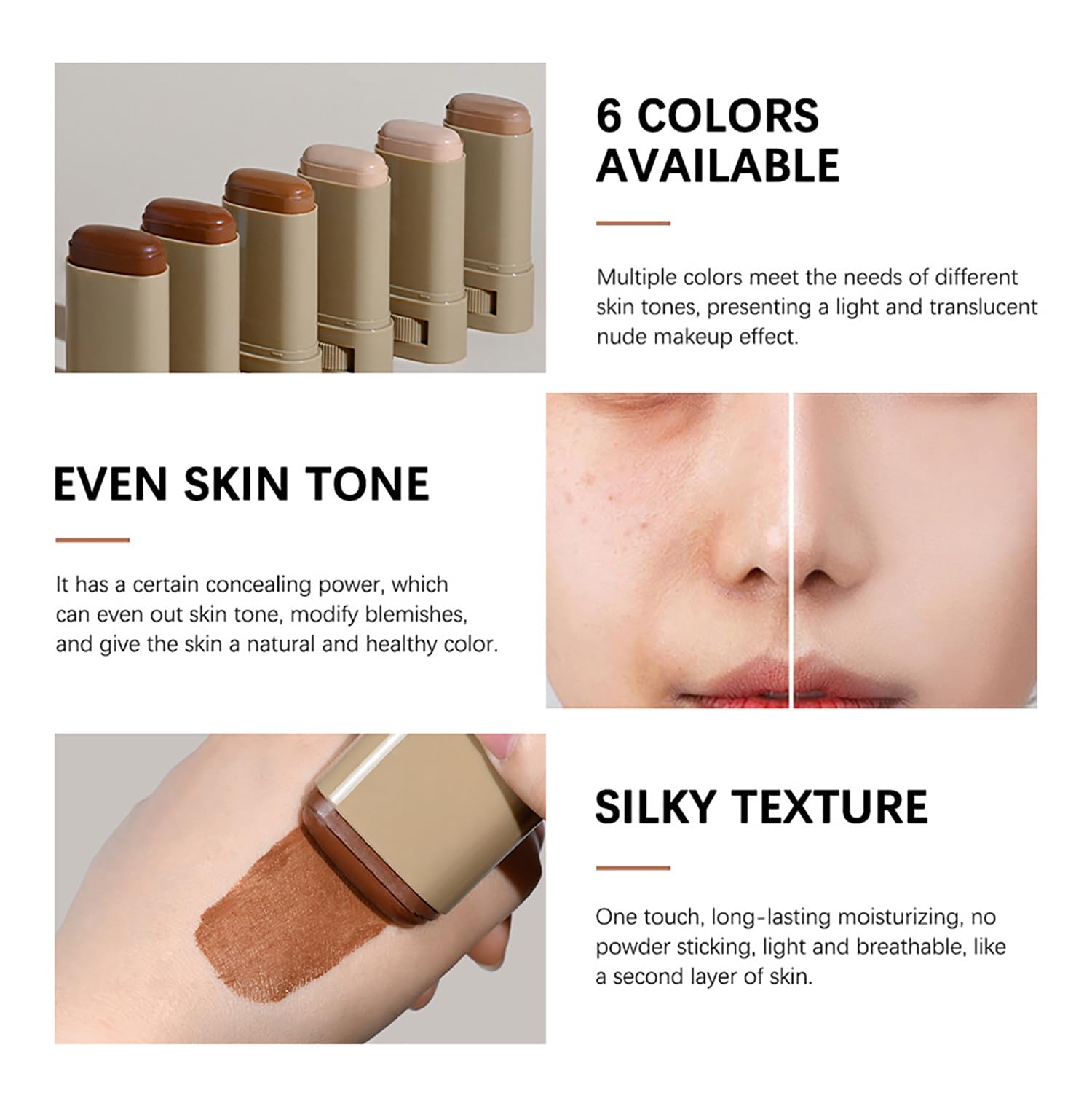Covebalm Beauty Skin Tint – 6-Shade Foundation Stick for Black Women